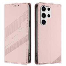 OEM - Pl&aring;nboksfodral f&ouml;r Samsung Galaxy S26 Ultra Konstl&auml;der St&auml;ll - Rosa