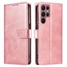 OEM - Mobilfodral f&ouml;r Samsung Galaxy S26 Ultra Konstl&auml;der St&auml;ll - Ros&eacute;guld