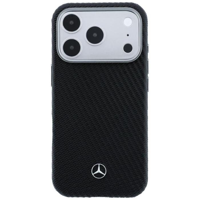 Mercedes - Mercedes Mobilskal för iPhone 17 Pro MagSafe Läder Wood Effect - Svart