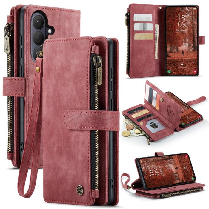 Caseme - CaseMe Mobilfodral för Samsung Galaxy S26 Flera kortfack Konstläder - Röd