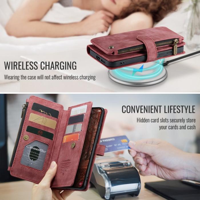 Caseme - CaseMe Mobilfodral för Samsung Galaxy S26 Flera kortfack Konstläder - Röd