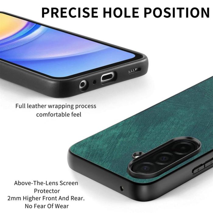 OEM - Mobilskal för Samsung Galaxy S26 Stöttålig Slim Retro Konstläder - Grön