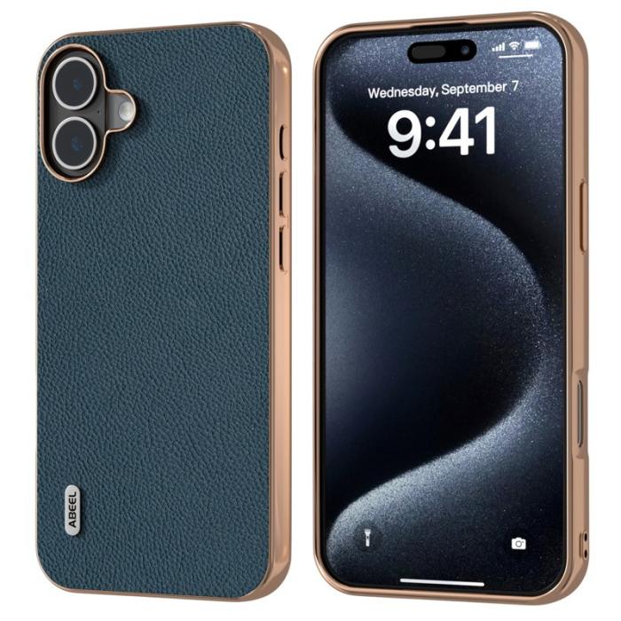 ABEEL - ABEEL Mobilskal till iPhone 16 Plus Horizon Series Grön Äkta läder+TPU