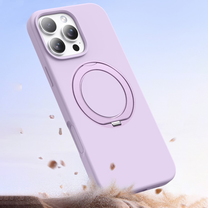 A-One Brand - iPhone 16 Pro Mobilskal MagSafe Silikon Roterande Kickstand