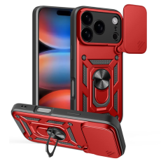 Amorus - AMORUS iPhone 17 Pro Mobilskal Med Kameralinsreglage - Röd