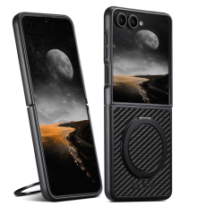 SUTENI - Suteni Galaxy Z Flip 7 Mobilskal MagSafe Carbon Fiber - Svart