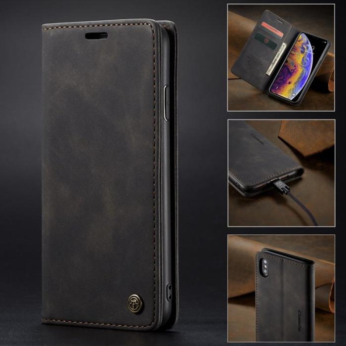 Caseme - CASEME 013 Series iPhone XS/X 5.8 tum Retro Flip Fodral - Svart