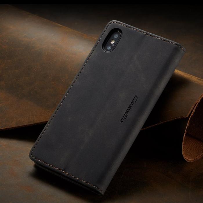 Caseme - CASEME 013 Series iPhone XS/X 5.8 tum Retro Flip Fodral - Svart
