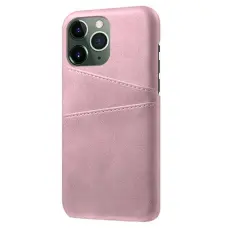 OEM - iPhone 14 Pro Skal Korthållare PU Läder - Rosa Guld