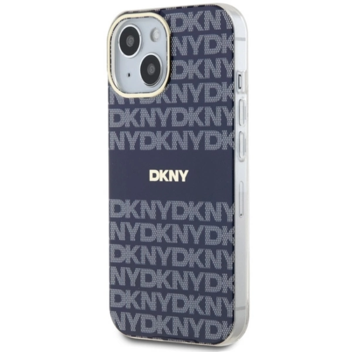 DKNY - DKNY iPhone 15/14/13 Mobilskal Magsafe IML Mono & Stripe - Blå