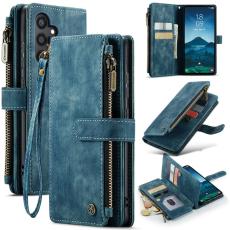 Caseme - CASEME Konstl&auml;der Pl&aring;nboksfodral f&ouml;r Samsung Galaxy S25 med rem - Bl&aring;