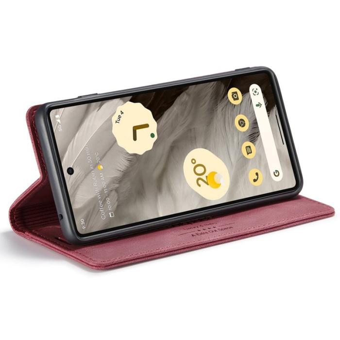 AUTSPACE - AUTSPACE A01 Fodral för Google Pixel 7 5G - KonstLäder - Röd