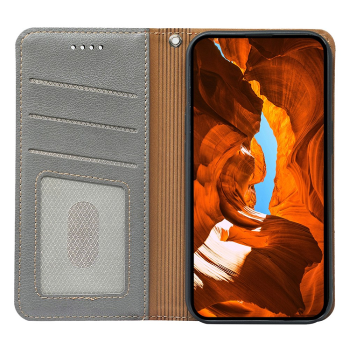 A-One Brand - OnePlus 15 Plånboksfodral RFID Blocking Closure Läder - Grå