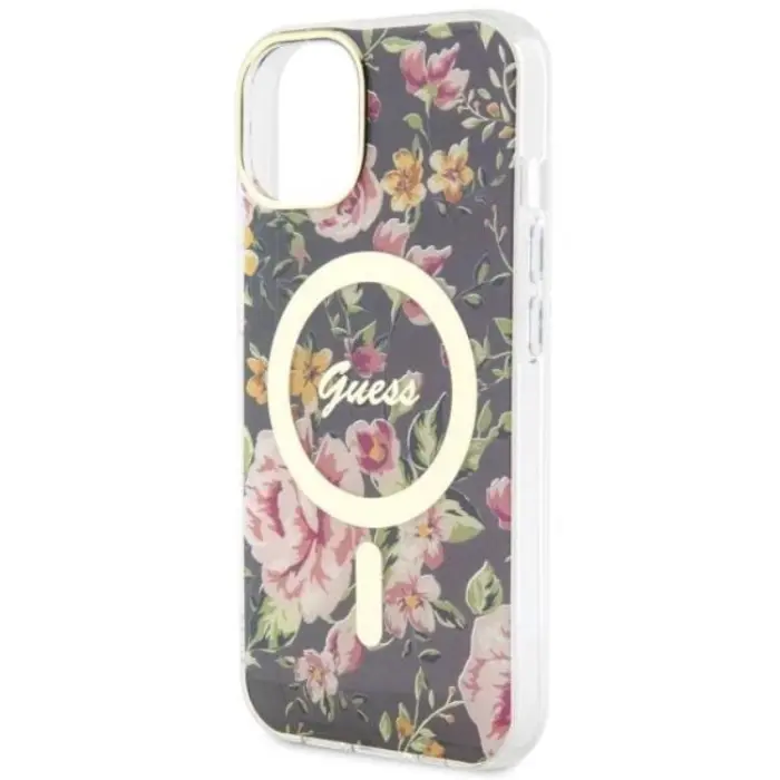 Guess - Guess iPhone 14 Mobilskal MagSafe Flower - Svart