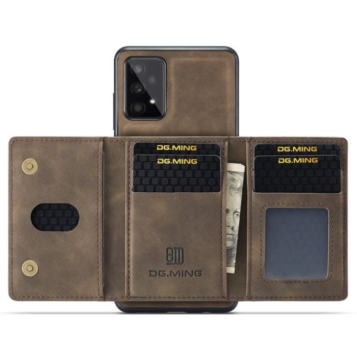 DG.MING - DG.MING M2 Series 2-in-1 Wallet Mobilskal för Samsung Galaxy A53 5G - Brun