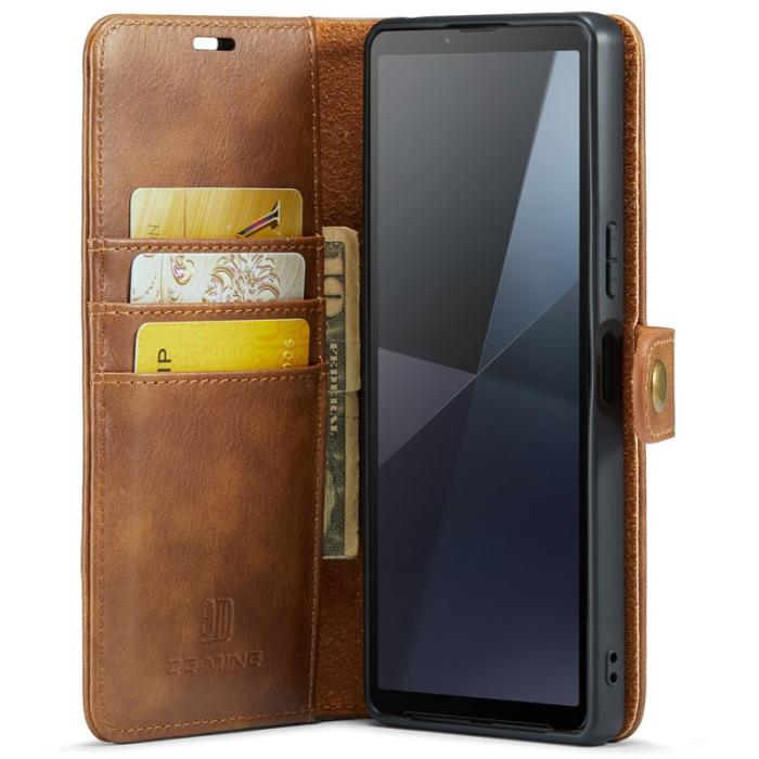 DG.MING - DG.MING Sony Xperia 10 VI Plånboksfodral 2 i 1 Avtagbar Äkta läder - Brun