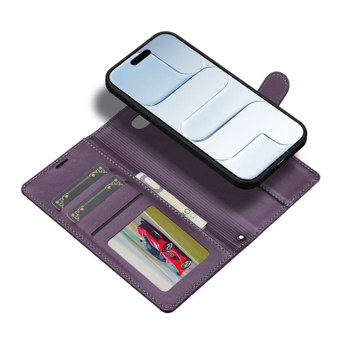LC.imeeke - LC.IMEEKE L2 Series iPhone Air Plånboksfodral Konstläder - Lila