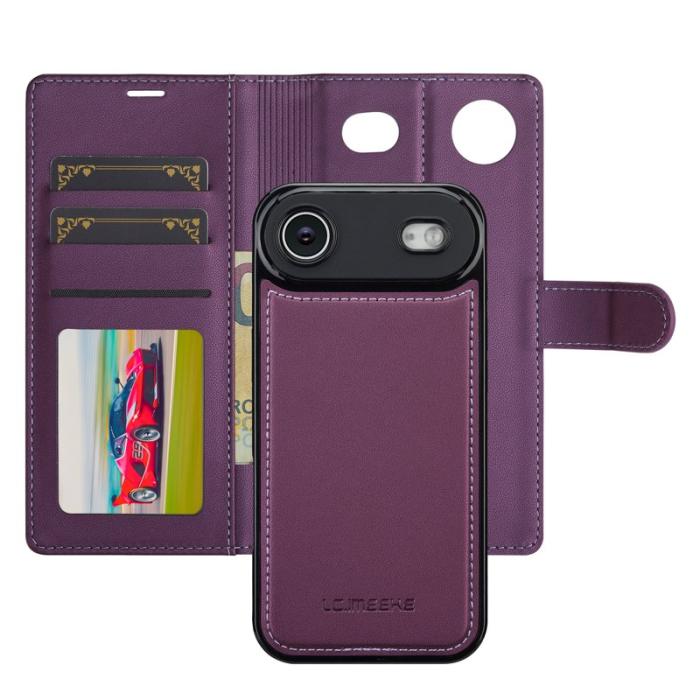 LC.imeeke - LC.IMEEKE L2 Series iPhone Air Plånboksfodral Konstläder - Lila