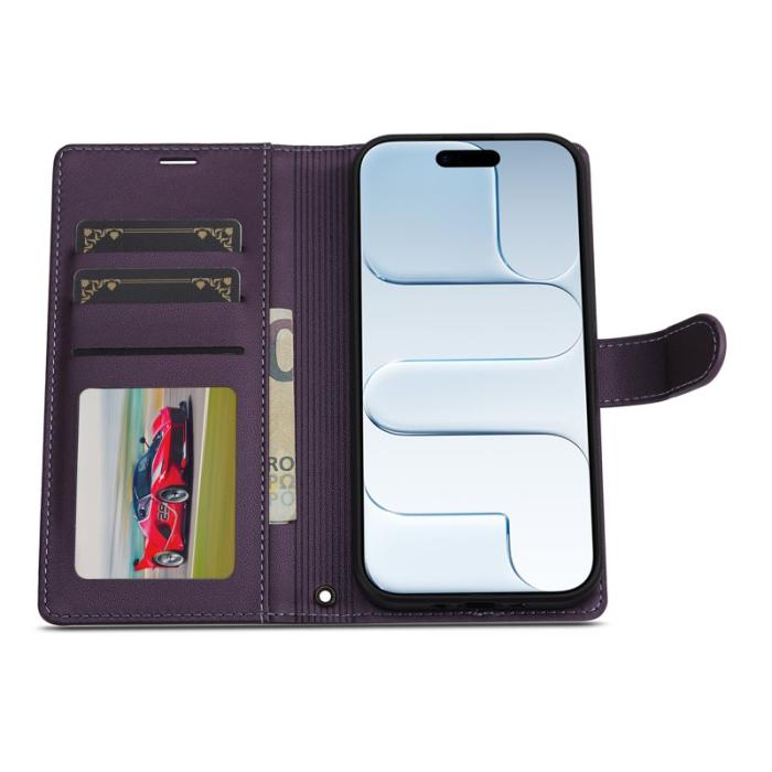 LC.imeeke - LC.IMEEKE L2 Series iPhone Air Plånboksfodral Konstläder - Lila