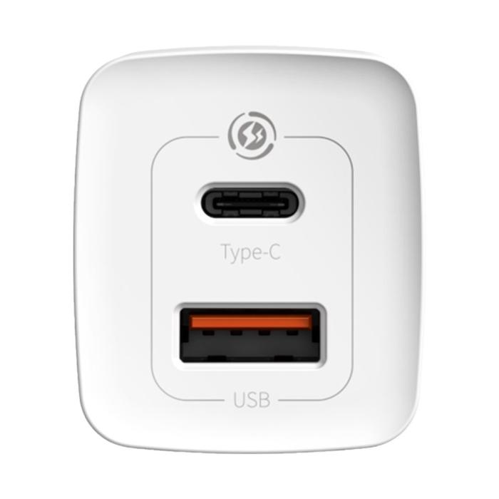 BASEUS - Baseus GaN2 Lite Snabb Väggladdare 65W USB / USB-C - Vit