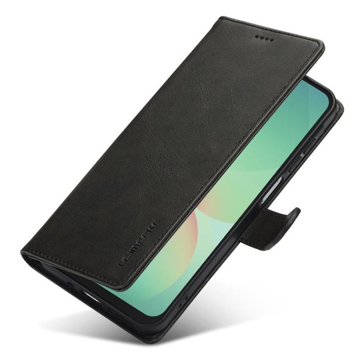 LC.imeeke - LC.IMEEKE Samsung Galaxy A17 Plånboksfodral Konstläder - Svart