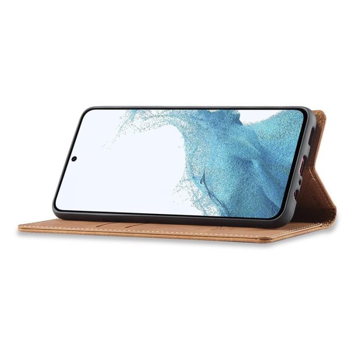 LC.imeeke - LC.IMEEKE Samsung Galaxy A17 Plånboksfodral Konstläder - Brun