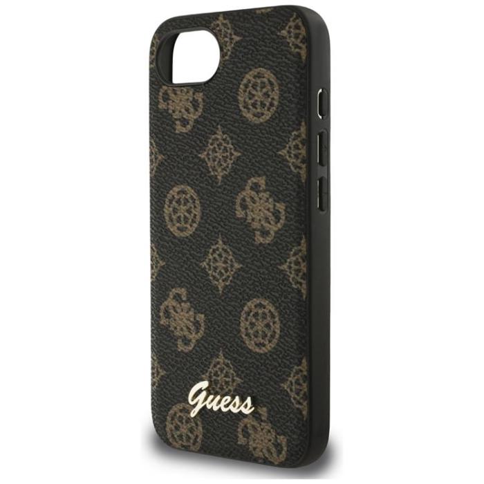 Guess - Guess iPhone 16e Mobilskal MagSafe Peony Script Logo - Svart