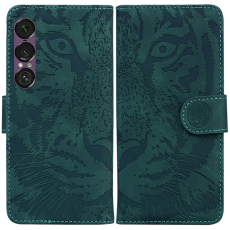 OEM - Sony Xperia 1 VII Plånboksfodral Tiger Print - Grön