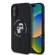 KARL LAGERFELD - Karl Lagerfeld Mobilskal till iPhone 16 MagSafe KC Heads Ring - Svart