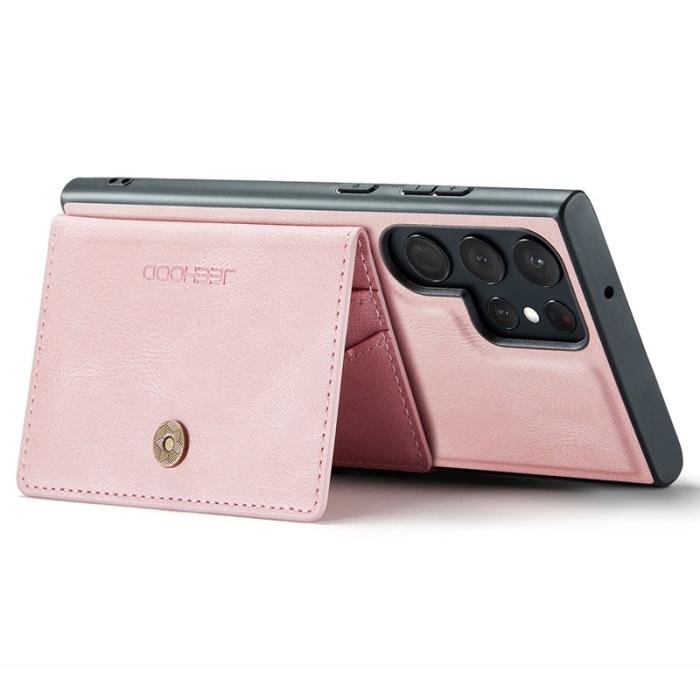 JEEHOOD - JEEHOOD Samsung Galaxy S23 Ultra Fodral KonstLäder + Plast - Rosa