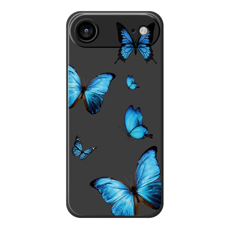 iPhone Air Mobilskal Blue Butterflies Pattern TPU - Svart | 2353 | AlltMobil