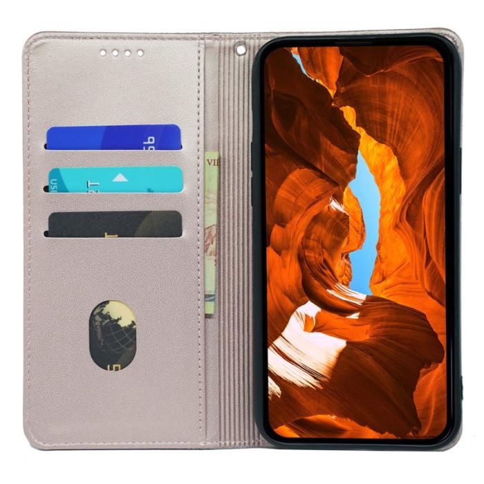 OEM - Samsung Galaxy S26 Fodral Fyrklöver Äkta Läder Flip - Roséguld