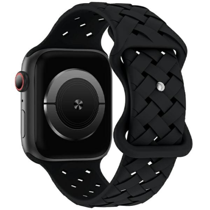 Beline - Beline Apple Watch (42/44/45/49mm) Armband Silikon Woven - Svart