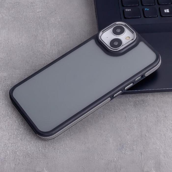 OEM - iPhone 12/12 Pro Mobilskal Crystal Black - Grå