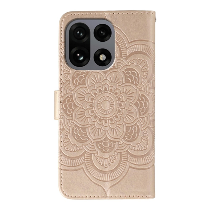 A-One Brand - OnePlus 15 Plånboksfodral Mandala Imprint Rhinestone - Roséguld
