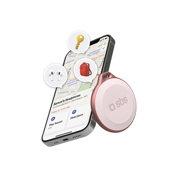 SBS Find My Anti Loss Locator Vattentät IP65 Track My Circle - Rosa