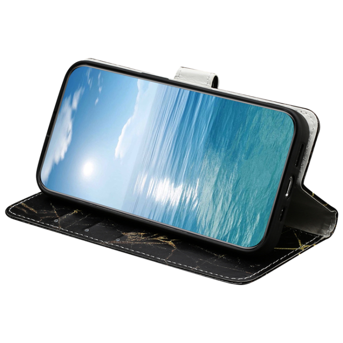 A-One Brand - Sony Xperia 1 VII Plånboksfodral Marble Painted - Svart Guld