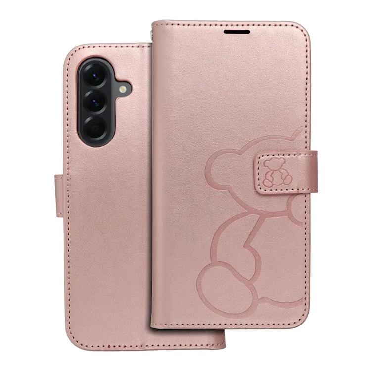 Galaxy A56 5G Plånboksfodral Mezzo - Teddy Bear Rosa Guld | 2353 | AlltMobil
