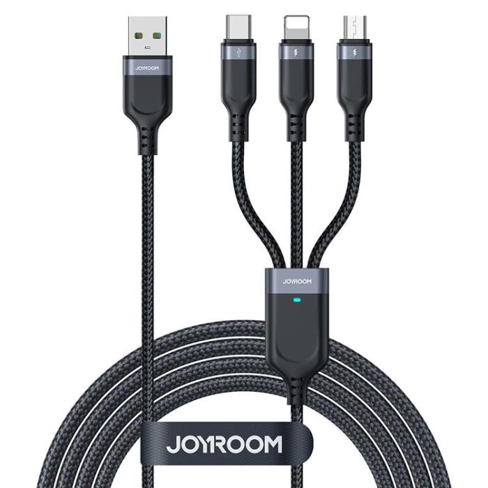 Joyroom - Joyroom 3in1 USB-A till USB-C, Lightning, microUSB kabel 0.3m