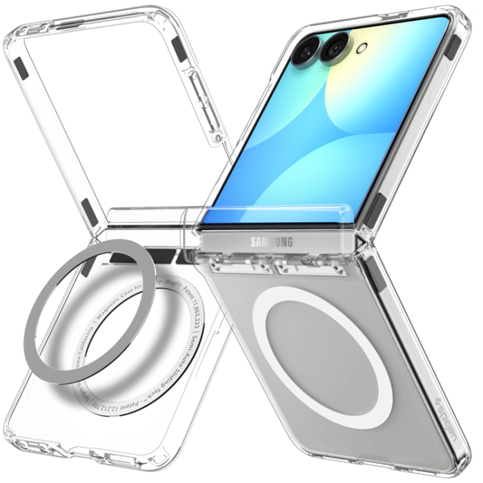 Spigen - Spigen Mobilskal För Galaxy Z Flip 8 Magsafe Ultra Hybrid Pro - Clear/Vit