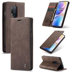 Caseme - CASEME Auto-absorberande Pl&aring;nboksfodral Konstl&auml;der OnePlus 8 Pro - Brun