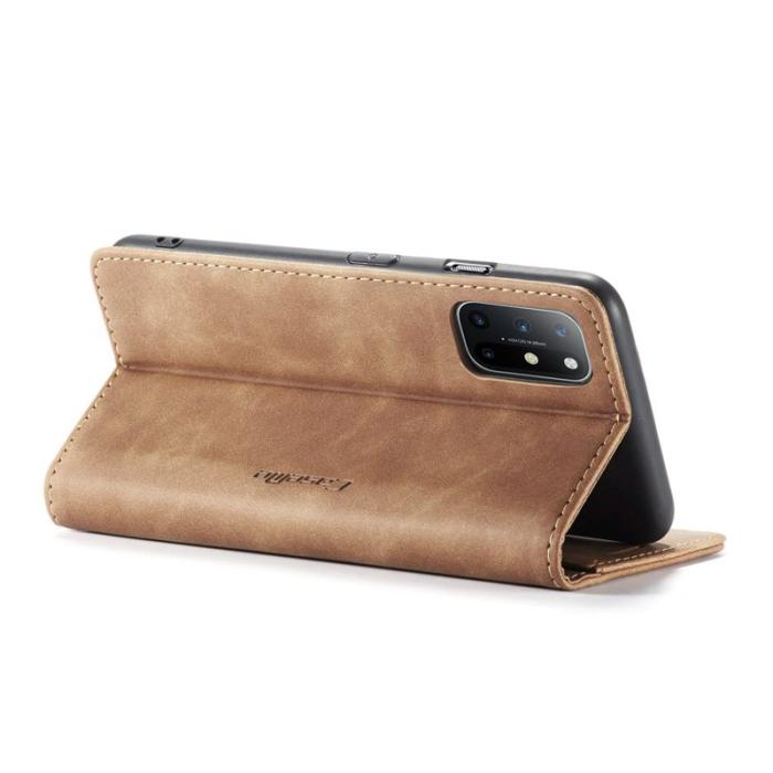 Caseme - CASEME 013 Auto-absorberande Plånboksfodral Konstläder OnePlus 8T - Brun