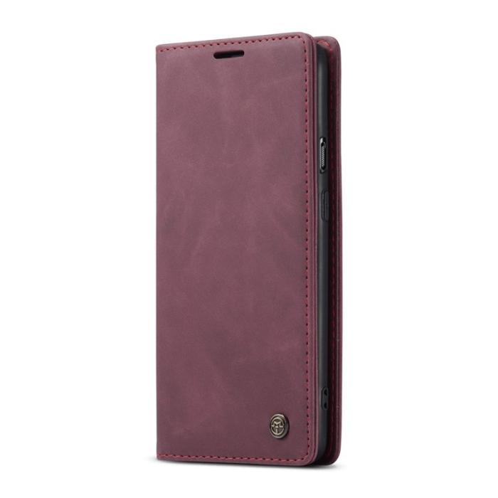 Caseme - CASEME Auto-absorberande Plånboksfodral Konstläder för OnePlus 8T - Röd