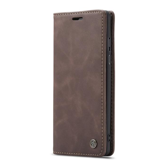 Caseme - CASEME Auto-absorberande Plånboksfodral Konstläder OnePlus 8 Pro - Brun