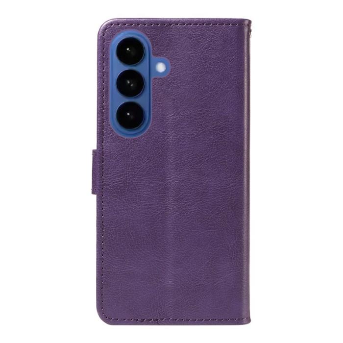 OEM - ABEEL Samsung Galaxy S26 Plus Plånboksfodral Konstläder Med Rem - Lila