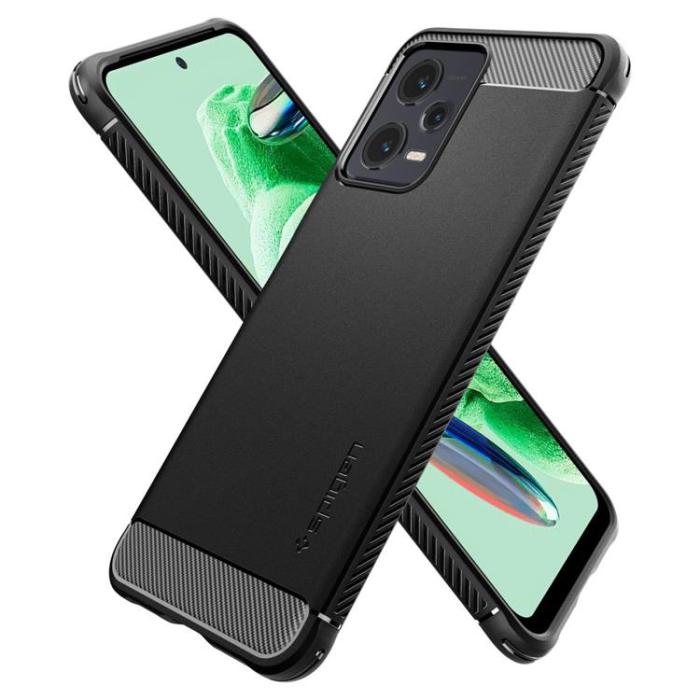 Tech-Protect - Spigen Xiaomi Redmi Note 12 Mobilskal Rugged Armor - Svart