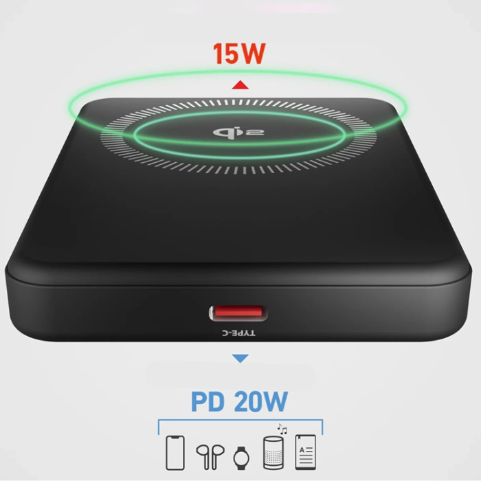 SBS - SBS Qi2 MagSafe Powerbank 5000mAh - Svart