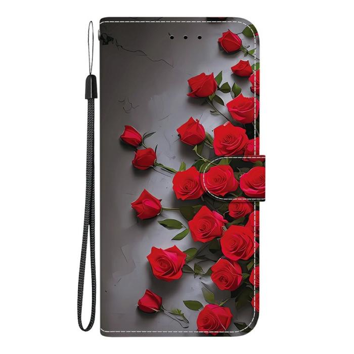 OEM - Samsung Galaxy S26 / S26 Pro Fodral Äkta Läder Ställ - Röd Ros