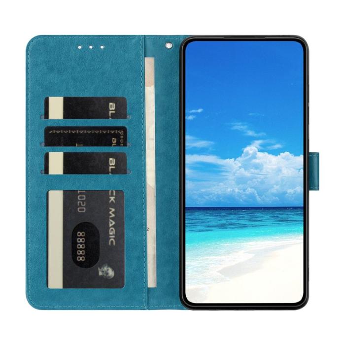 OEM - Samsung Galaxy S26 Plus Plånboksfodral Flip Konstläder Med Rem - Blå
