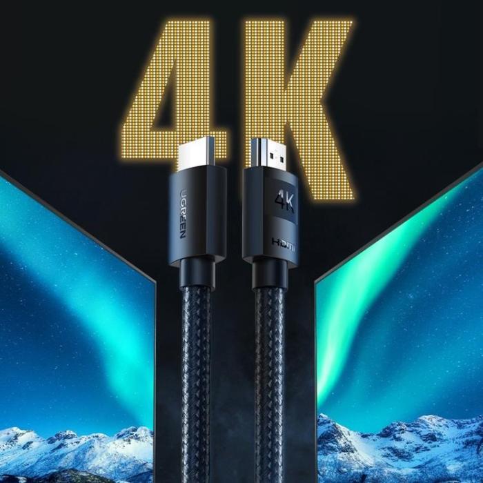 Ugreen - Ugreen HDMI 2.0 Till HDMI 2.0 Kabel 3m - Svart